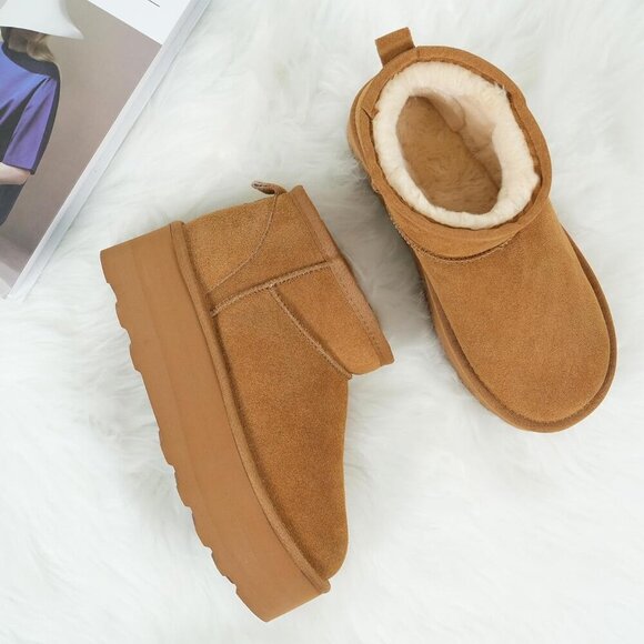 Women's Platform Snow Boots Faux Fur Insulated Waterproof Anti-Slip Size 5.5-11 - Picture 5 of 7